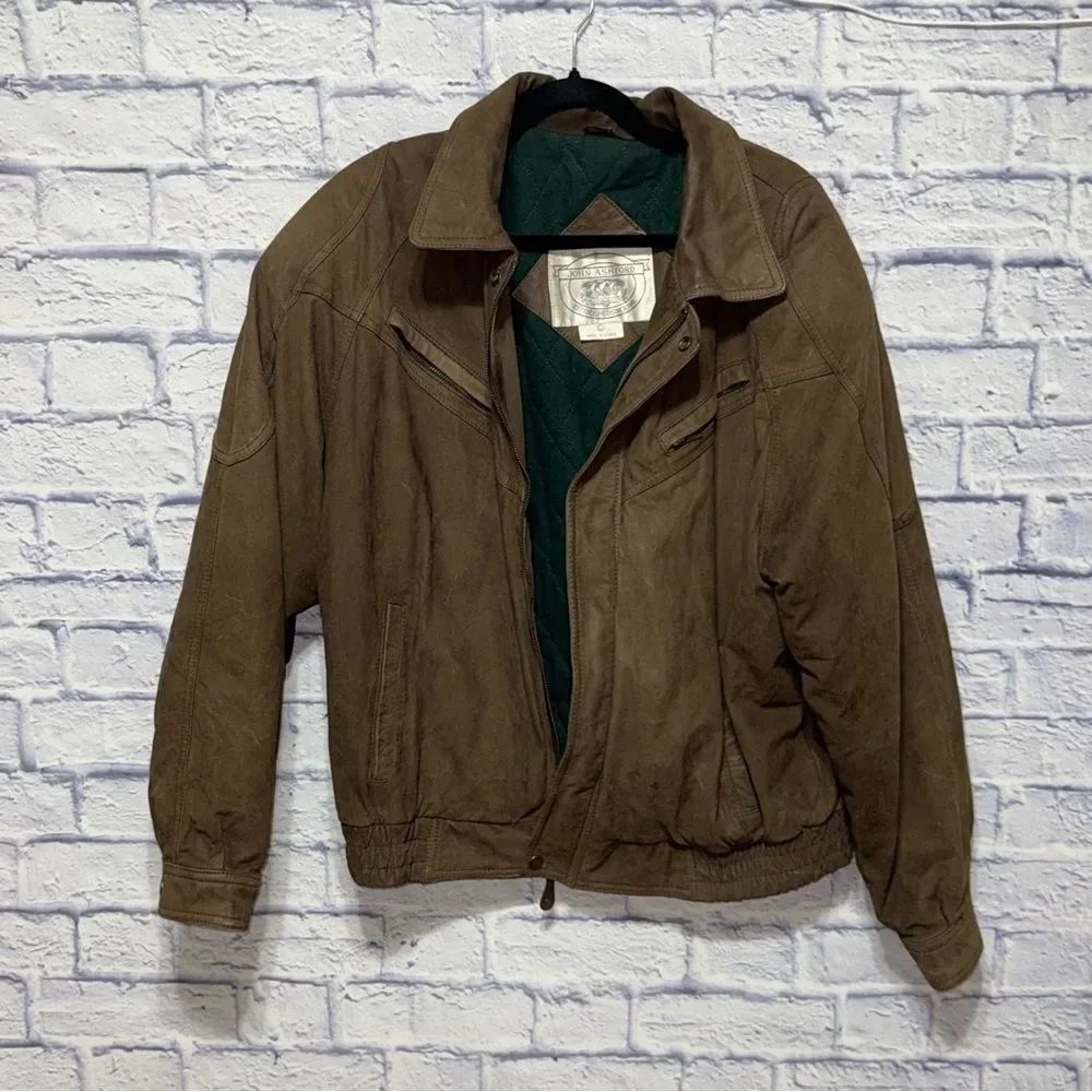 Vintage John ashford brown leather jacket size L